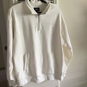 Stussy Men's Cream Zip-Up Sweater